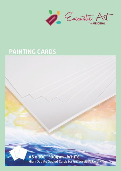 Encaustic Art Painting Cards: A5 White
